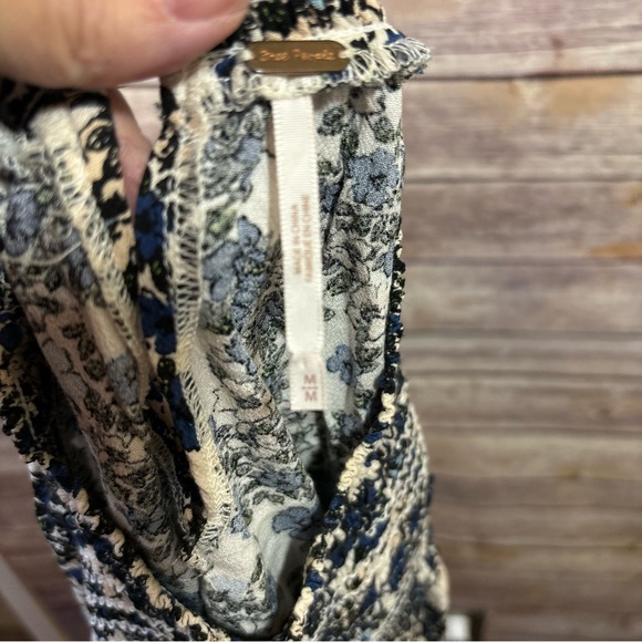 Free People Long Sleeve Tunic Dress with High Neck Smocked Size Medium D3 - Picture 8 of 8